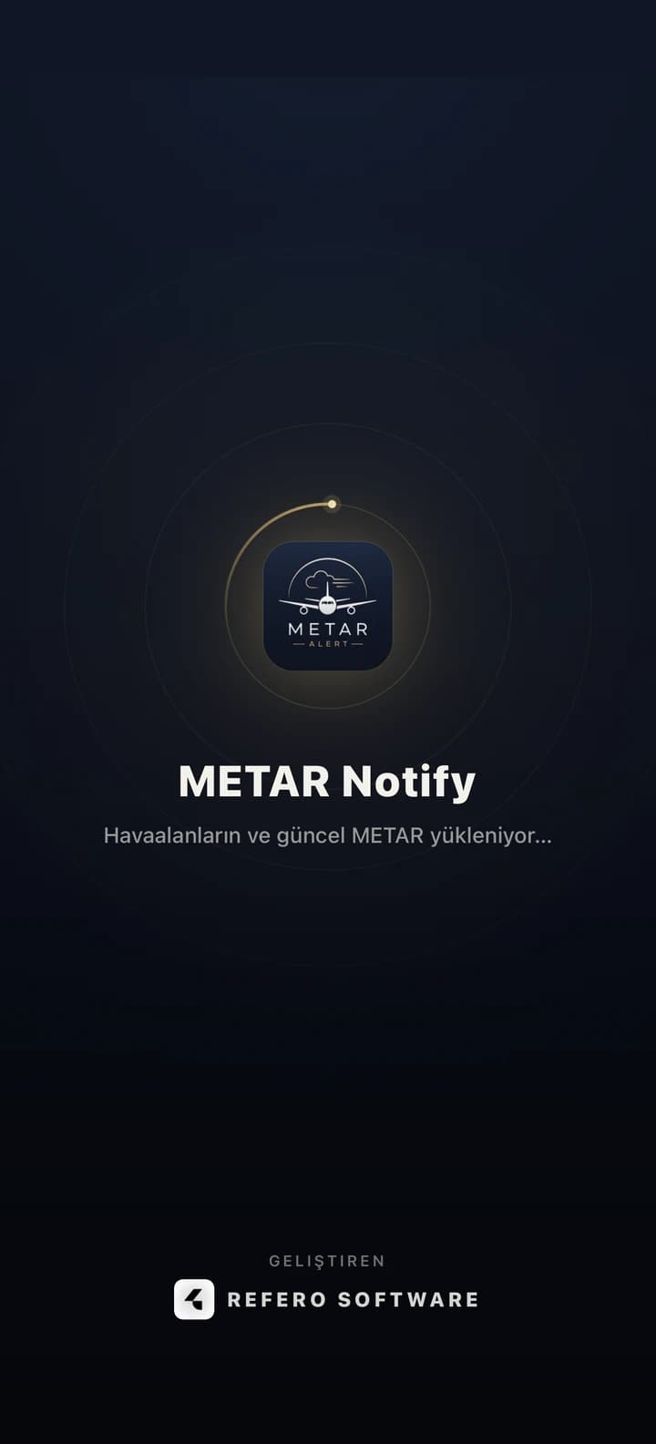 METAR Notify açılış ekranı