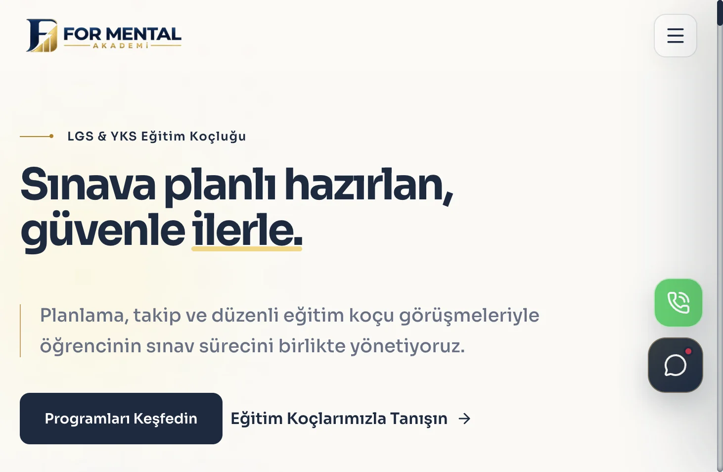 For Mental Akademi web sitesi görüntüsü